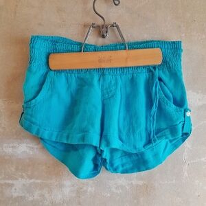 494a. vintage light blue Old Navy sheer cotton 2000s y2k mini shorts, XS